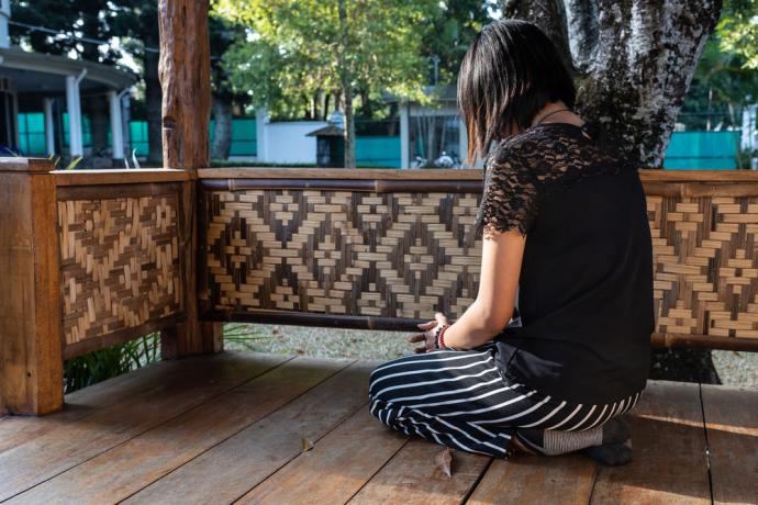 Young woman praying