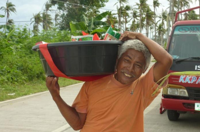 Man carrying food package