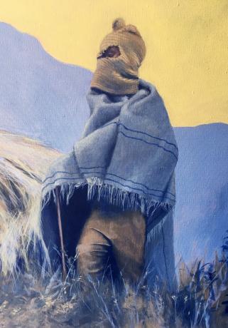 Painting of a Basotho shepherd
