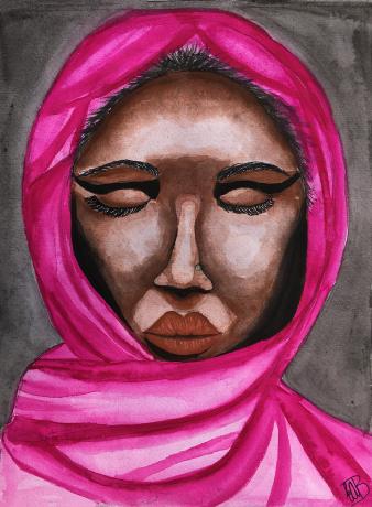 Painting of a muslim woman