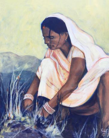 Painting of Nepalese woman