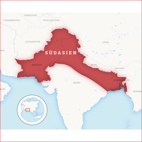 Karte von Südasien
