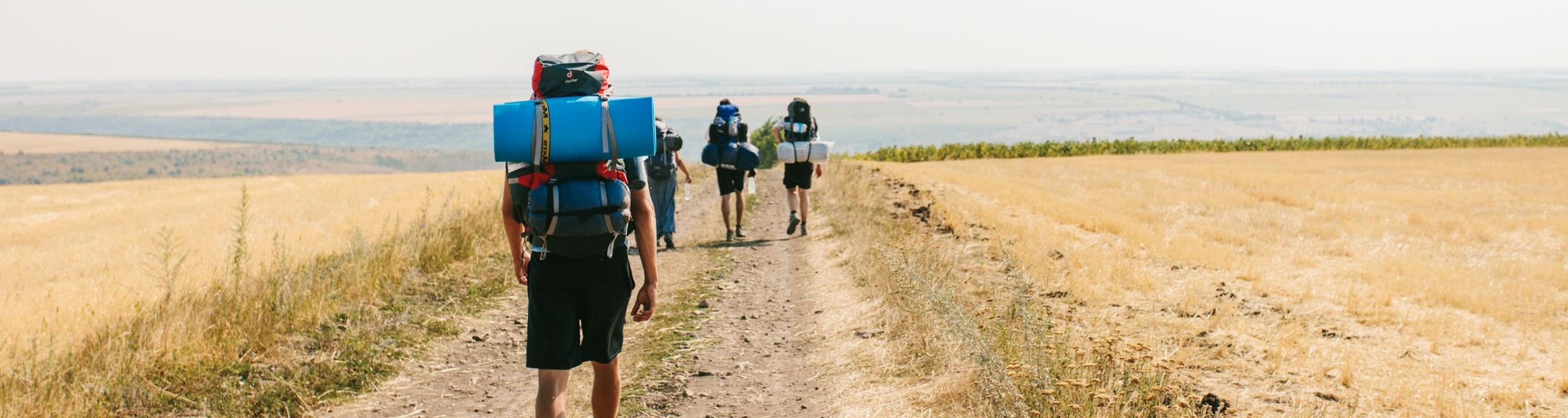 A ‘Love Moldova’ trekking outreach team on its way through the Moldovan countryside. The trekking teams travel from village to village, organising children’s programmes, visiting elderly and poor families and talking to people they meet on the way.