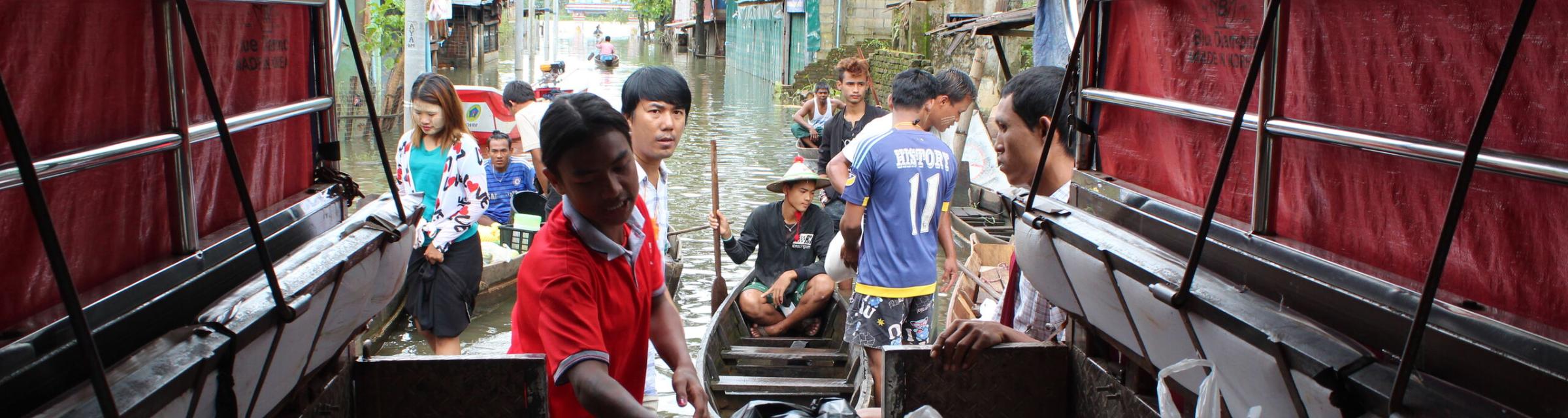 OM team members in Myanmar partnered with a local church to distribute emergency relief bags, with rice, oil and other non-food items to flooding victims in southern Myanmar.