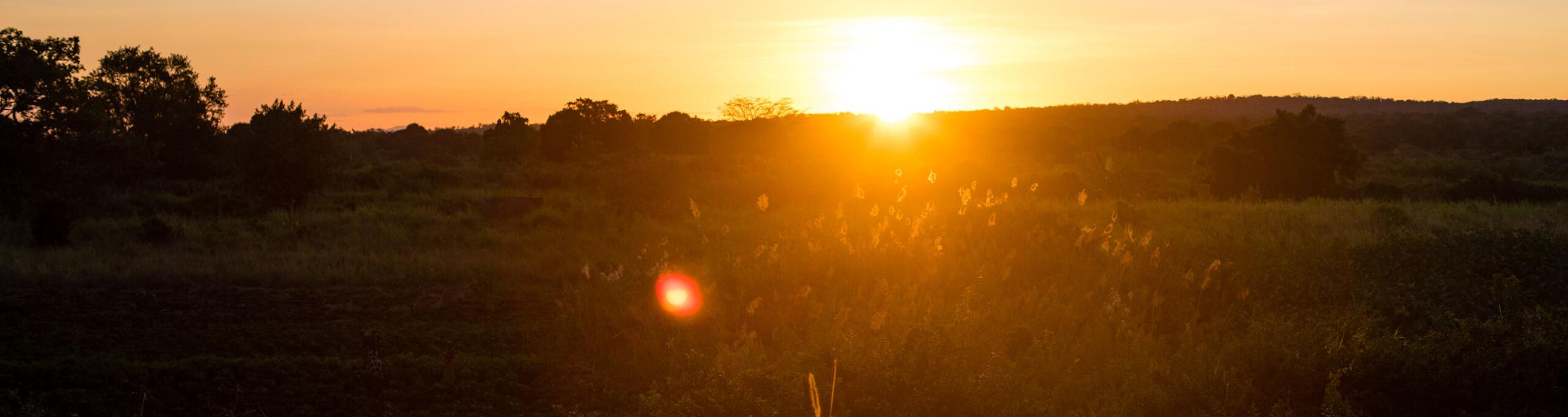 Sunset in a Tanzanian village.