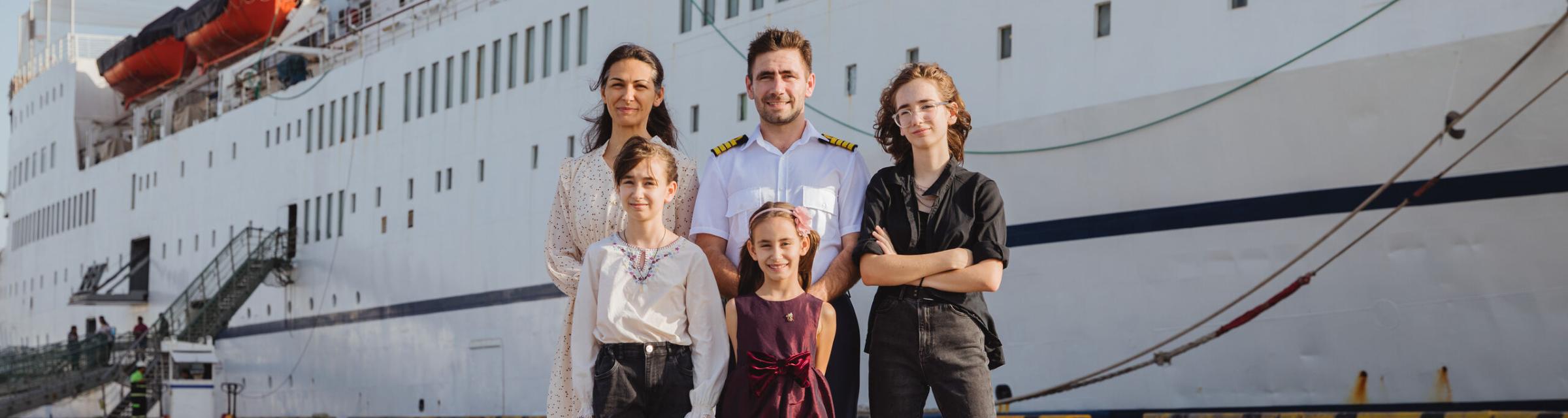 Manama, Bahrain :: Managing Captain Ionut Vlad with his family.