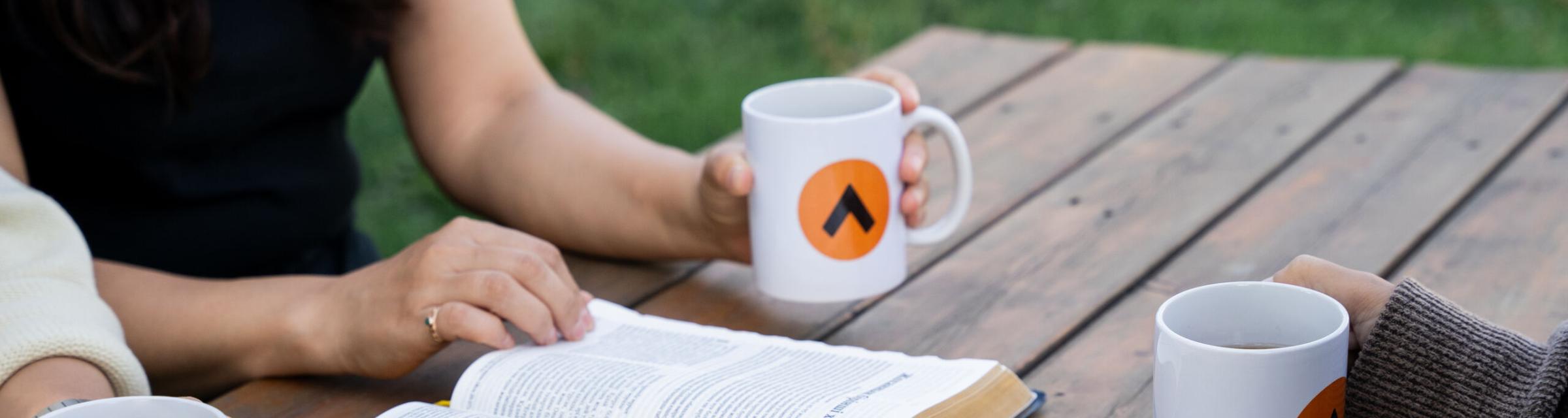 A group of REACH students study the Bible together. Photo by RJ Rempel.