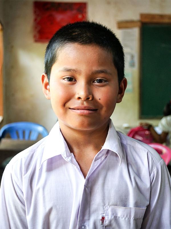 Portrait of a student in Myanmar