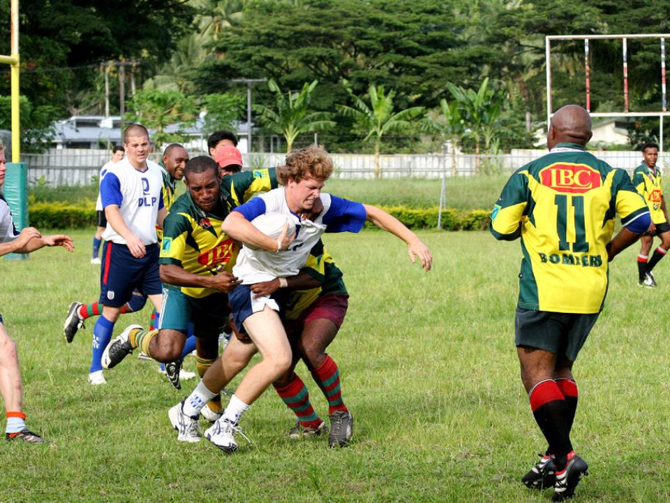 Rugby match in Papua New Guinea