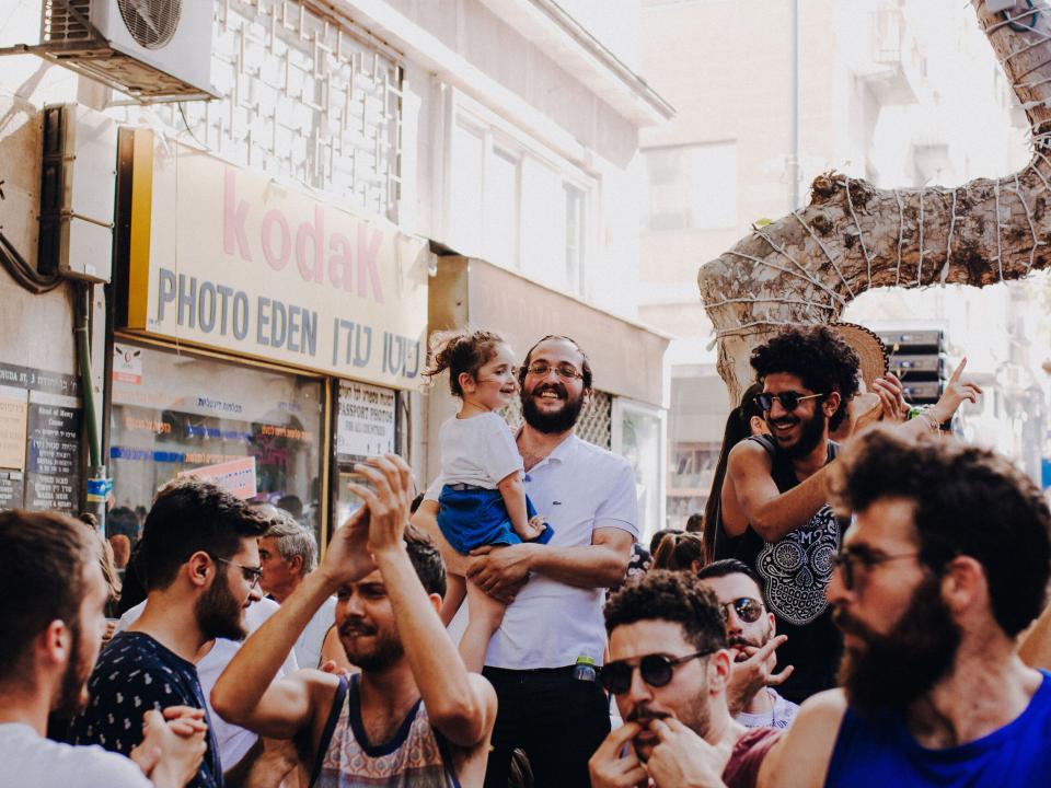 People dancing in the street