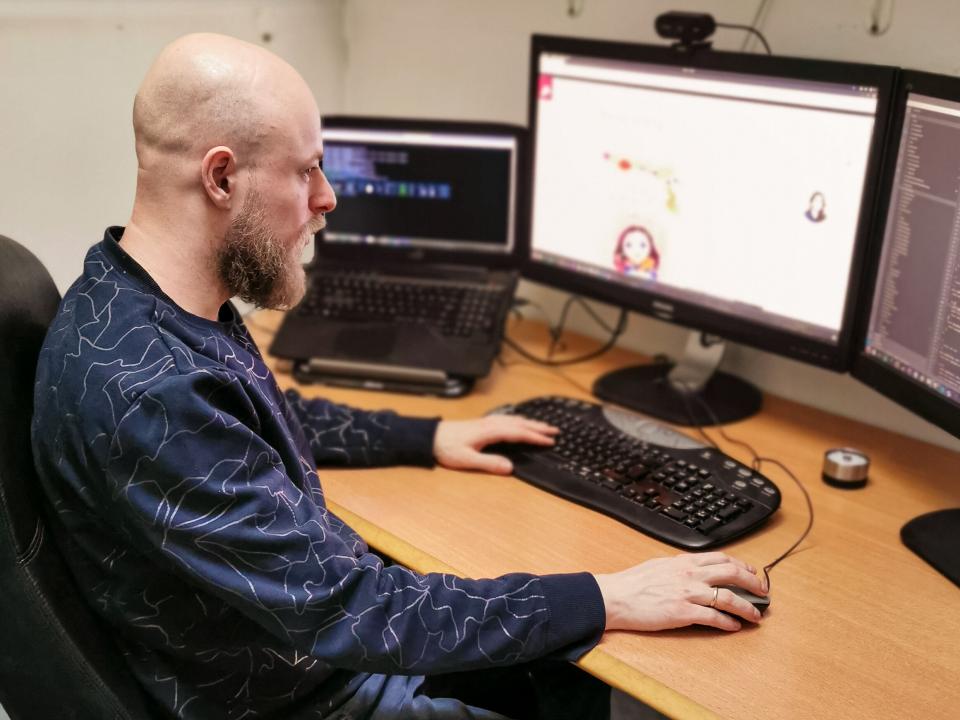 man engineers new software