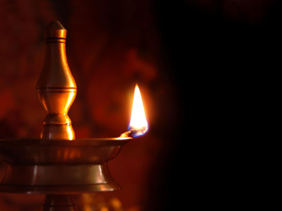 Hindu prayer lamp