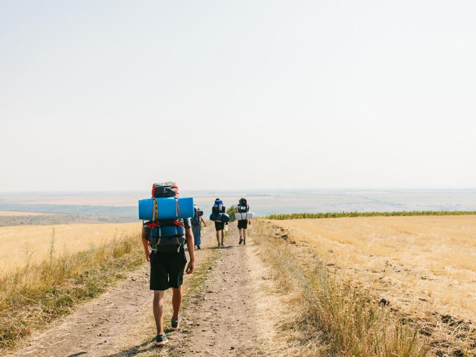 A ‘Love Moldova’ trekking outreach team on its way through the Moldovan countryside. The trekking teams travel from village to village, organising children’s programmes, visiting elderly and poor families and talking to people they meet on the way.
