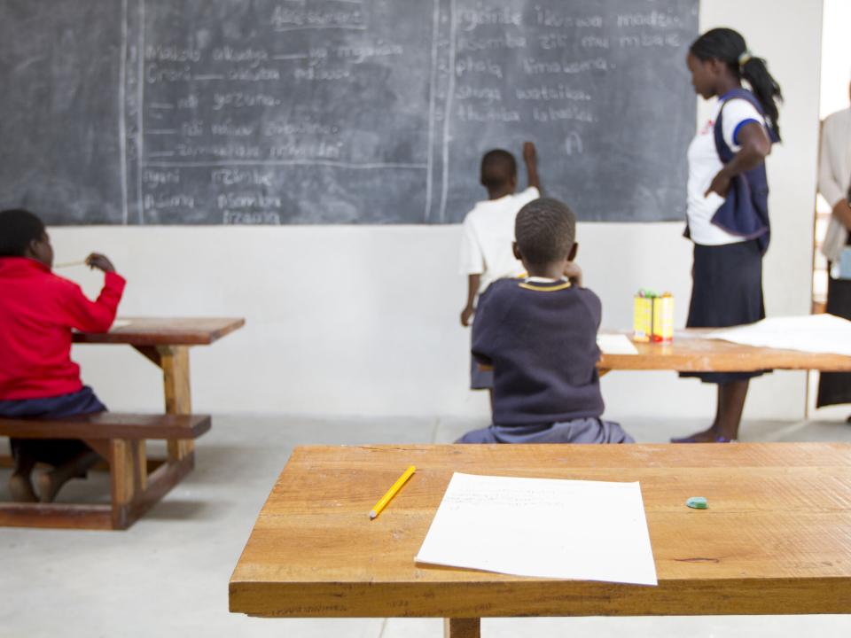 A classroom at Chiyembekezo school in Ntaja, Malawi