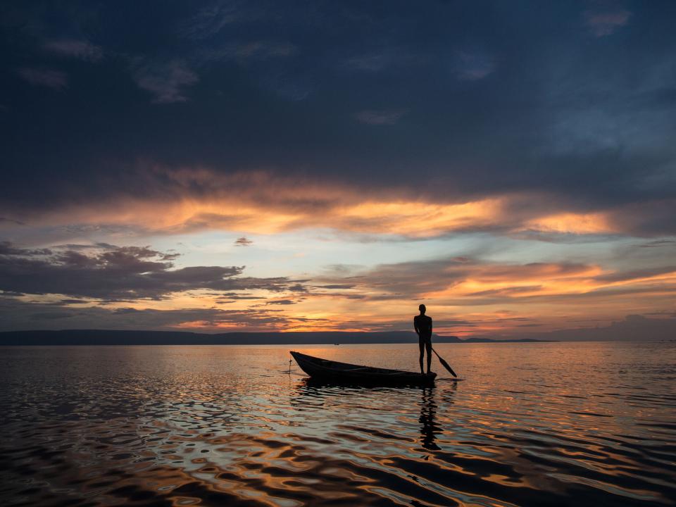 A boat on Lake Tanganyika