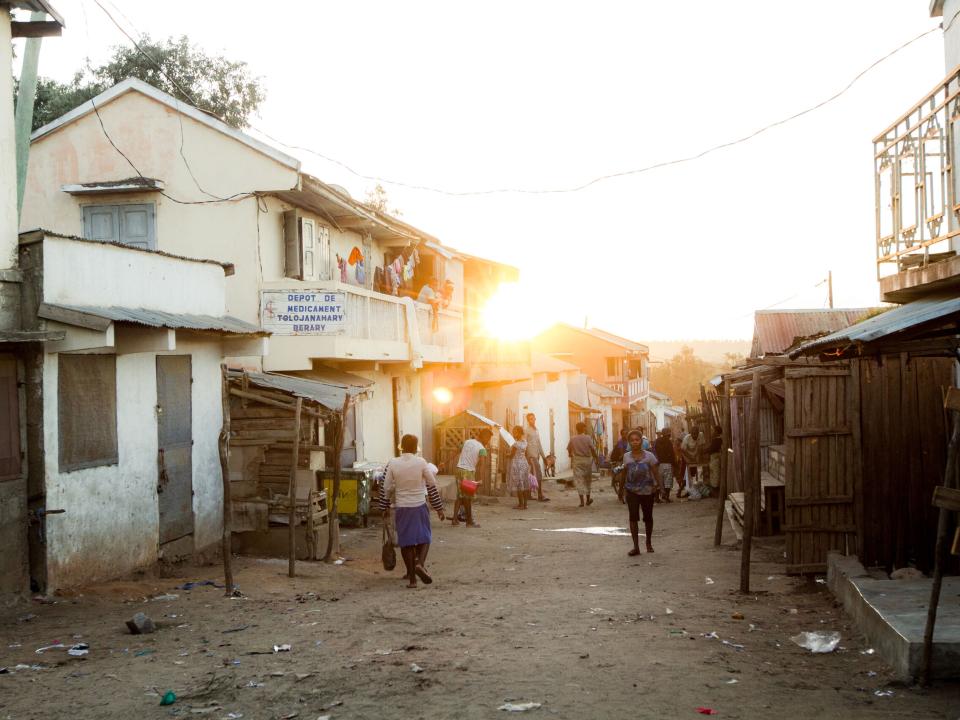 A street in Ambovombe, Madagascar.