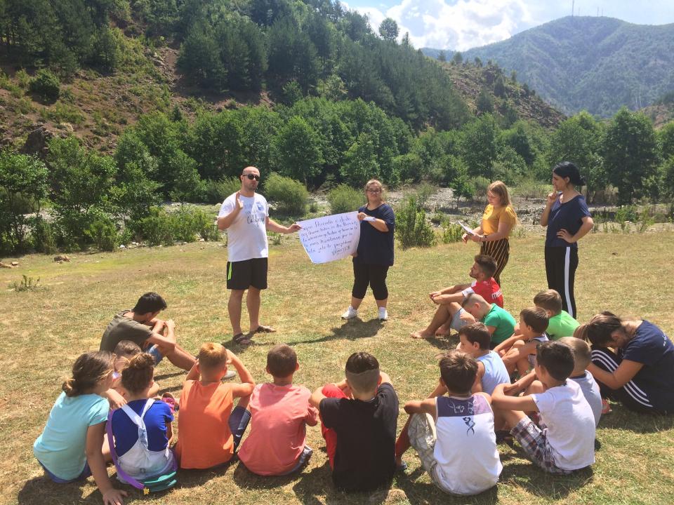 The travelling discipleship group (Journey to the North) leads a kids camp in mountainous northern Albania.