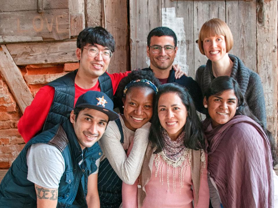 Group shot of people from difference countries and ethnic groups at GO.