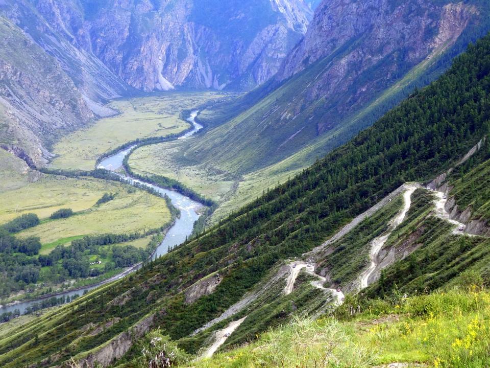 Mountain pass in the Republic of Altai, Siberia (Russia), home to the minority people group, the Altai.