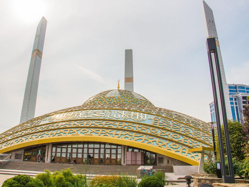 Mosque in the Caucasus. Almost everyone in the Caucasus professes Islam and attends mosques.