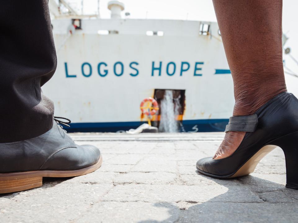 David and Adèle served onboard the organisation's previous ship, Doulos, before moving to France where they waited for God to direct their next steps. Almost 20 years later, they boarded Logos Hope. Photo by Jun Han.