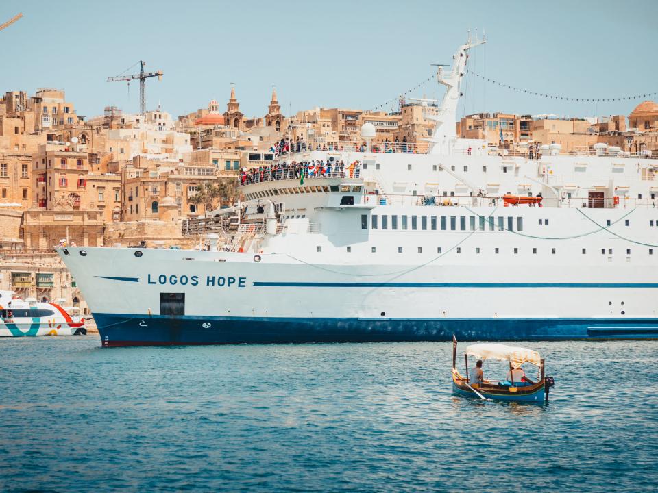 Valletta, Malta :: Logos Hope arrives in her home port.