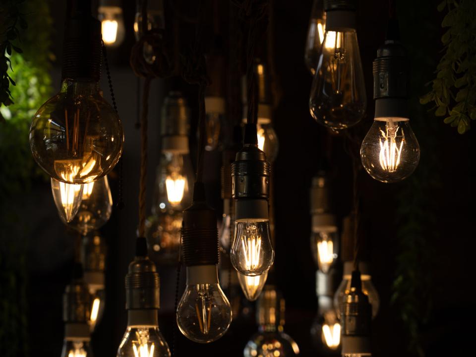 Lights in a cafe. Photo by Ellyn Schellenberg