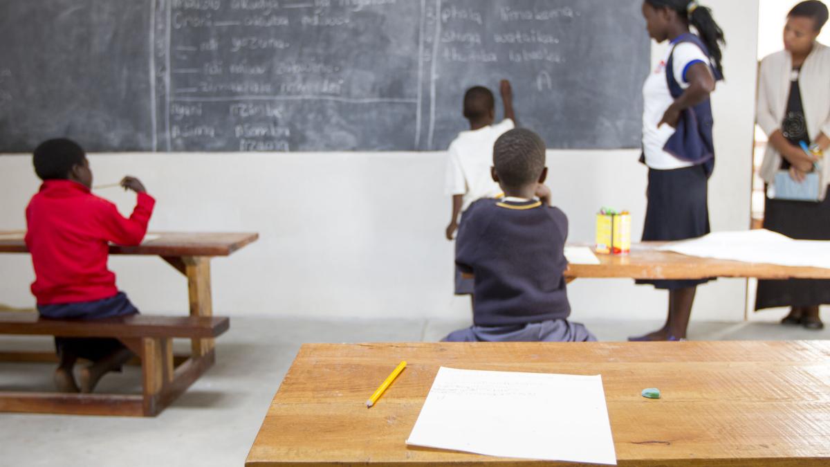 A classroom at Chiyembekezo school in Ntaja, Malawi
