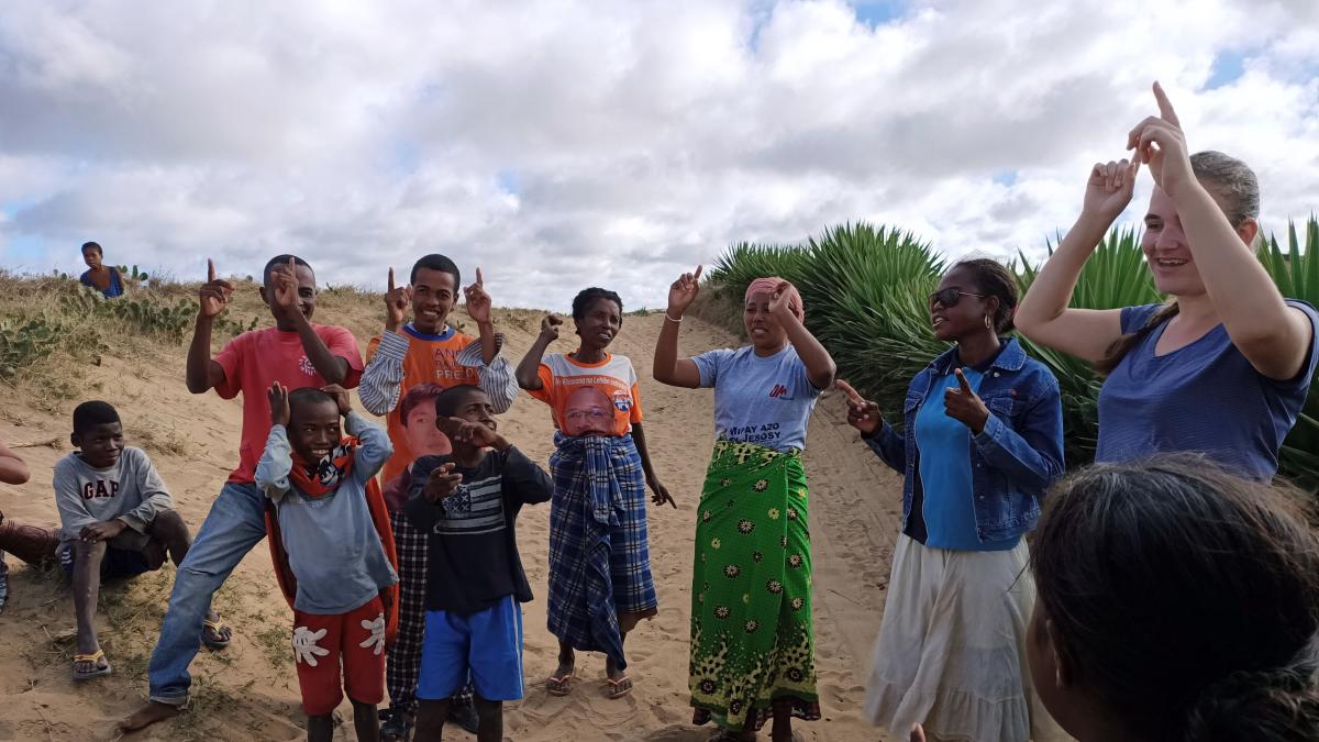 Deborah (UK) participates in ministry at villages of the Androy region of Madagascar.