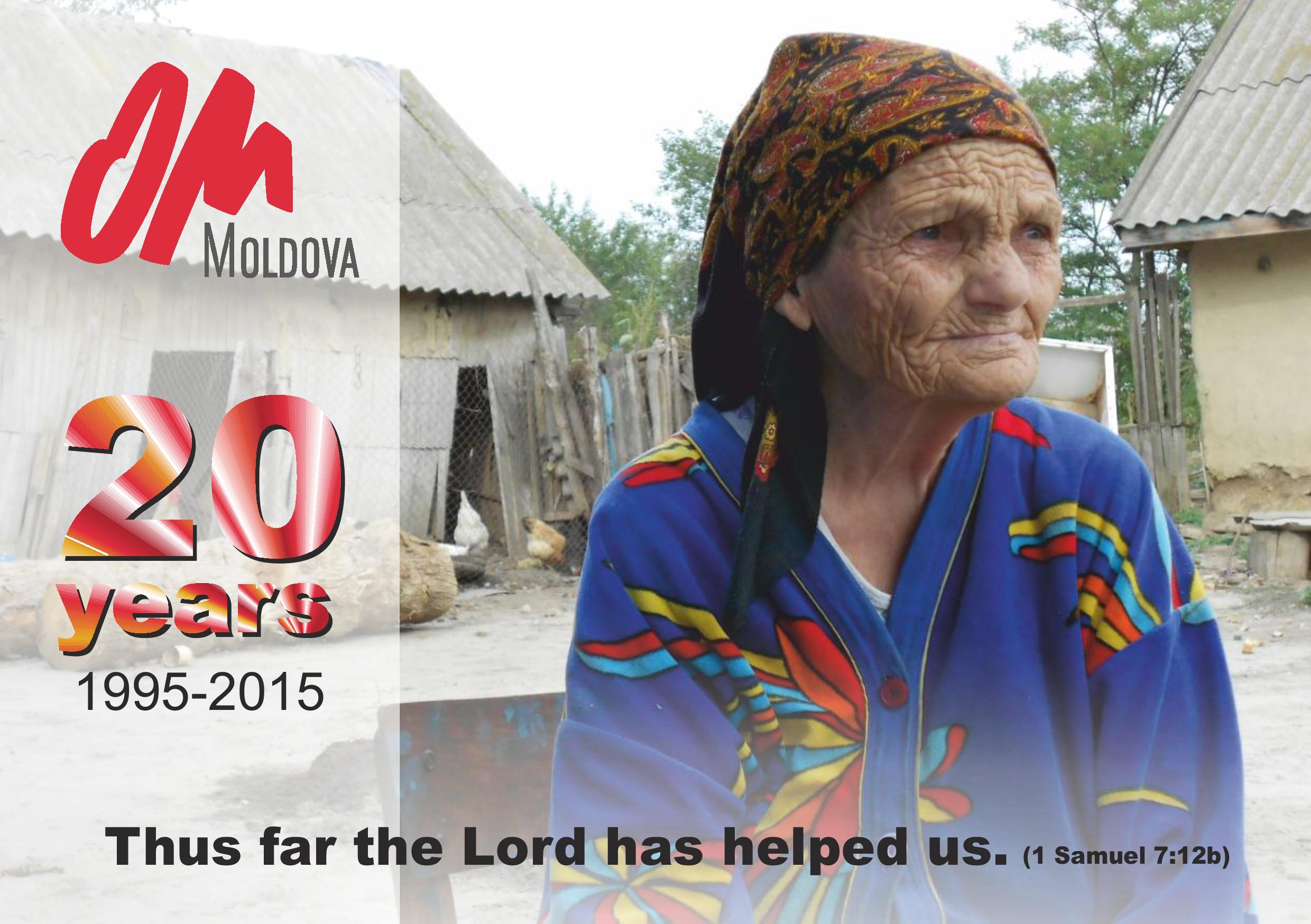 OM Moldova cover picture of the 20 years anniversary magazine showing an old Moldovan woman